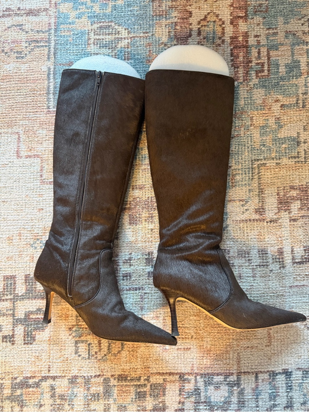 Tony Bianco Dark Brown Knee-High Pointed-Toe Stiletto Boots